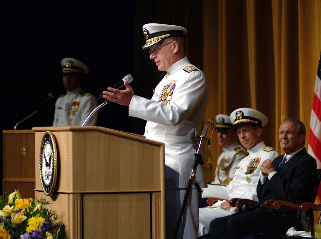 Admiral Vern Clark, Chief of Naval Operations, addresses attendees