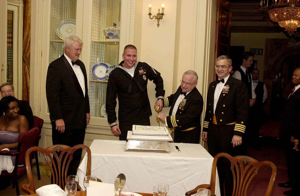 Sailors celebrate the Navy's birthday in London, United Kingdom