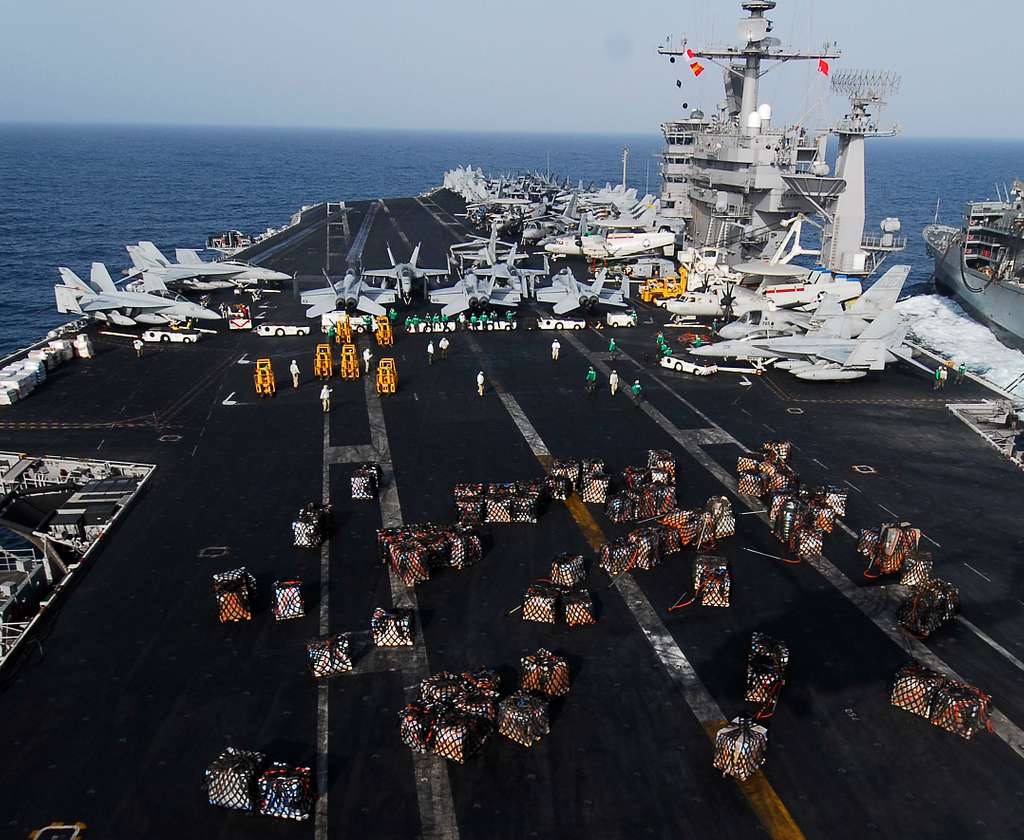 Sailors assigned to supply department aboard USS John C. Stennis