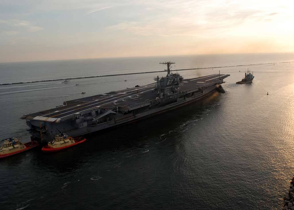 Decommissioned aircraft carrier John F. Kennedy (CV 67) departs Naval ...