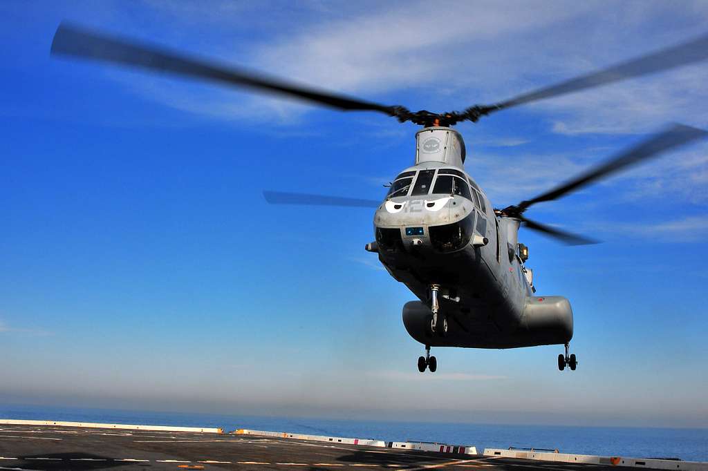 A U.S. Marine Corps CH-46E Sea Knight helicopter assigned - NARA & DVIDS  Public Domain Archive Public Domain Search