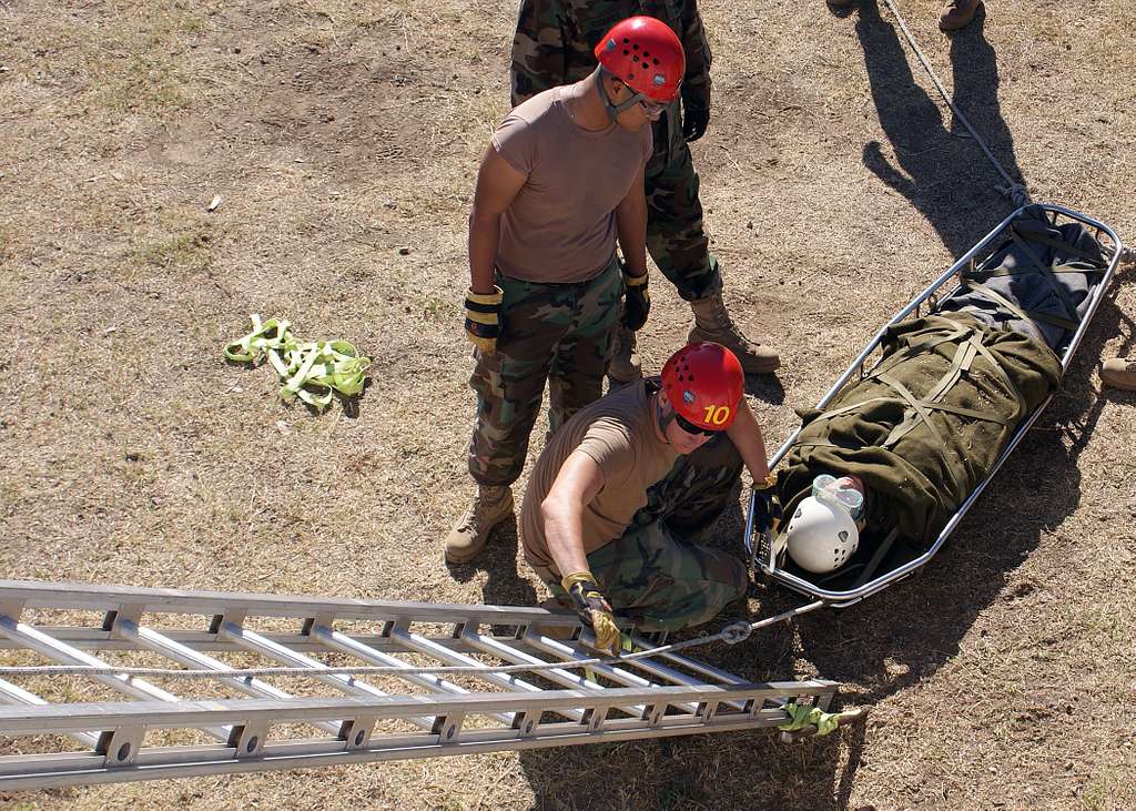 Seabees practice various rope rescue techniques during a training  evolution. - PICRYL - Public Domain Media Search Engine Public Domain Search