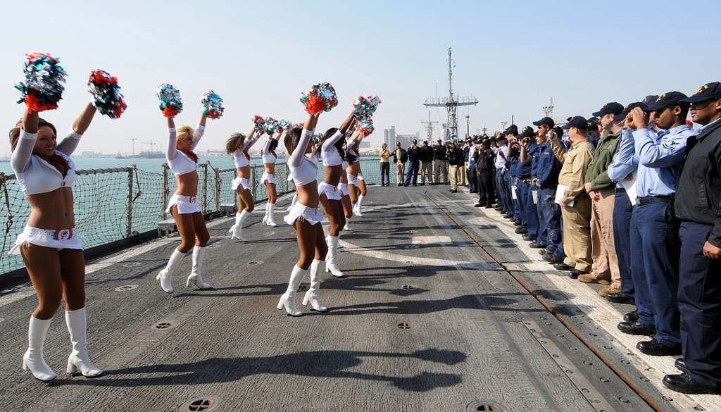 DVIDS - Images - Cheer for troops: Miami Dolphins cheerleaders visit with,  entertain troops at Bagram [Image 2 of 6]