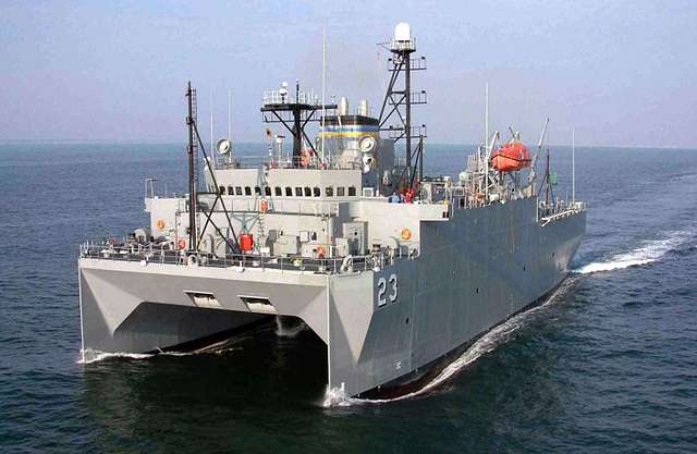 The military Sealift Command ocean surveillance ship USNS