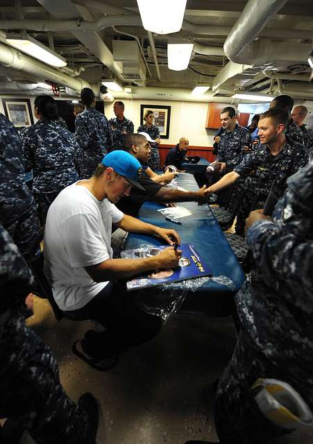 Guy Whimper, Offensive Tackle for the Jacksonville Jaguars, signs sports  memorabilia for Sailors following a Jaguars practice. - PICRYL - Public  Domain Media Search Engine Public Domain Search