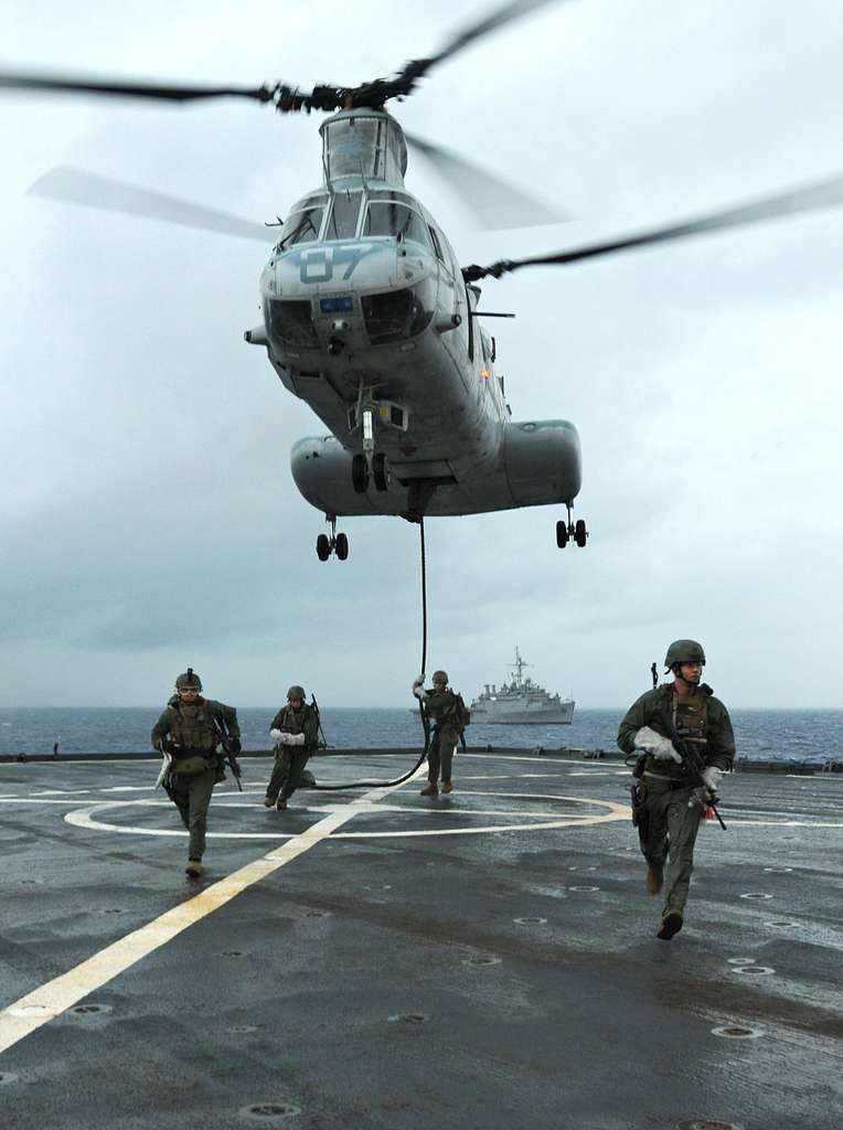 A U.S. Marine Corps CH-46E Sea Knight helicopter assigned - NARA & DVIDS  Public Domain Archive Public Domain Search