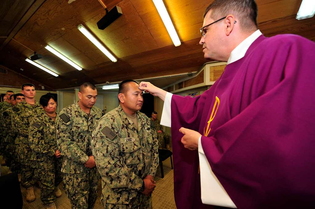 Cmdr. Ron Neitzke Camp Lemonnier command chaplain places ashes