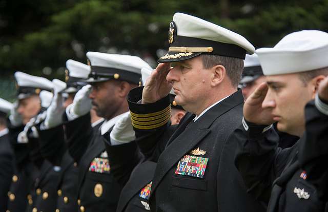 Sailors Salute Chief Navy Counselor Billy Spillers As His Coffin Is 