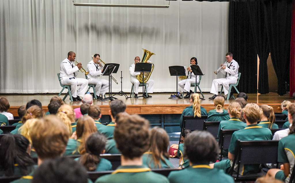 The U.S. Navy Band Shonan Brass Quintet visited Kenmore State High School  to perform for students and give a master class. - PICRYL - Public Domain  Media Search Engine Public Domain Search