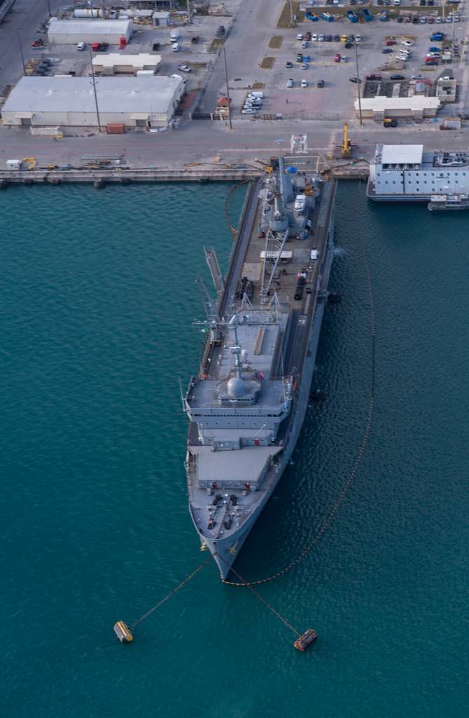 An aerial view from above U.S. Naval Base Guam shows the submarine ...