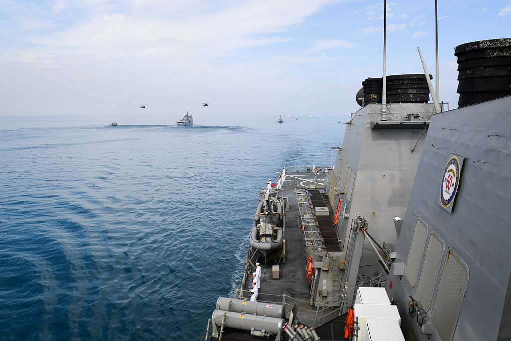 The Tunisian Damen-class offshore patrol vessel TN Syphax (P611), left ...