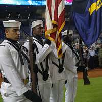 The color guard parades the colors before a Miami Marlins game at Marlins  Park in Miami, Fla., during Fleet Week Port Everglades. - PICRYL - Public  Domain Media Search Engine Public Domain Search